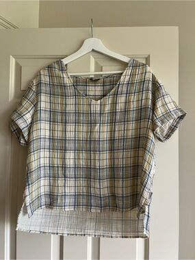 plaid cotton blouse